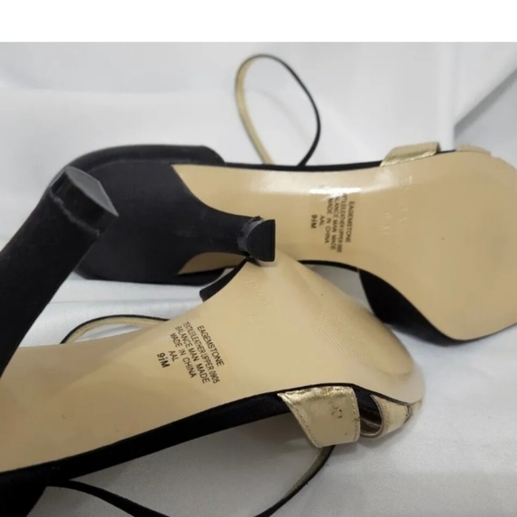 Enzo Angiolini‎ black gold two tone wrap around ankle and buckle. Size 9.5 - Picture 9 of 12